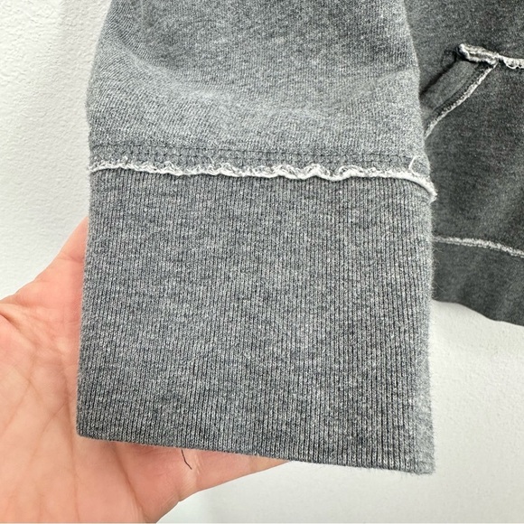 Kansas Jayhawks Scoop Neck Longsleeve Grey Sweatshirt XL Colosseum Athletics - Picture 4 of 5